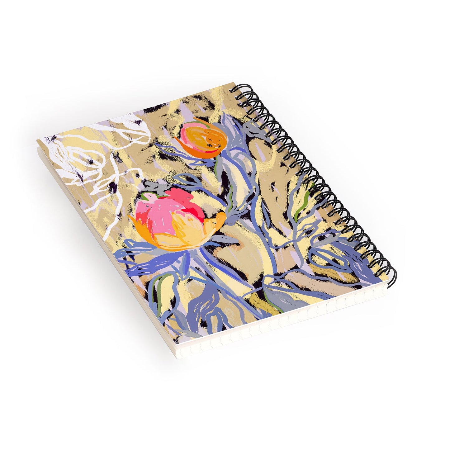 83 Oranges Blooms in The Butter Forest Spiral Notebook