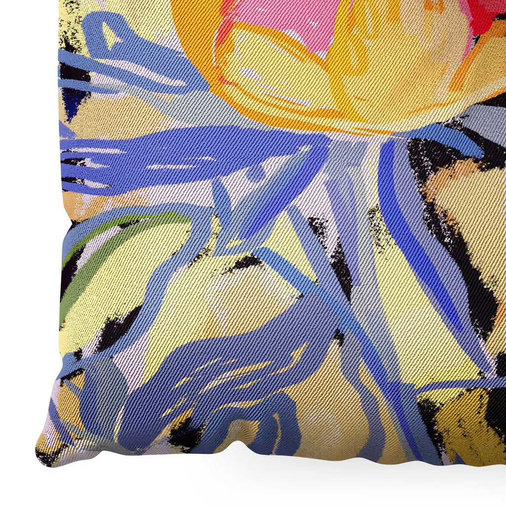 83 Oranges Blooms in The Butter Forest Floor Pillow Square