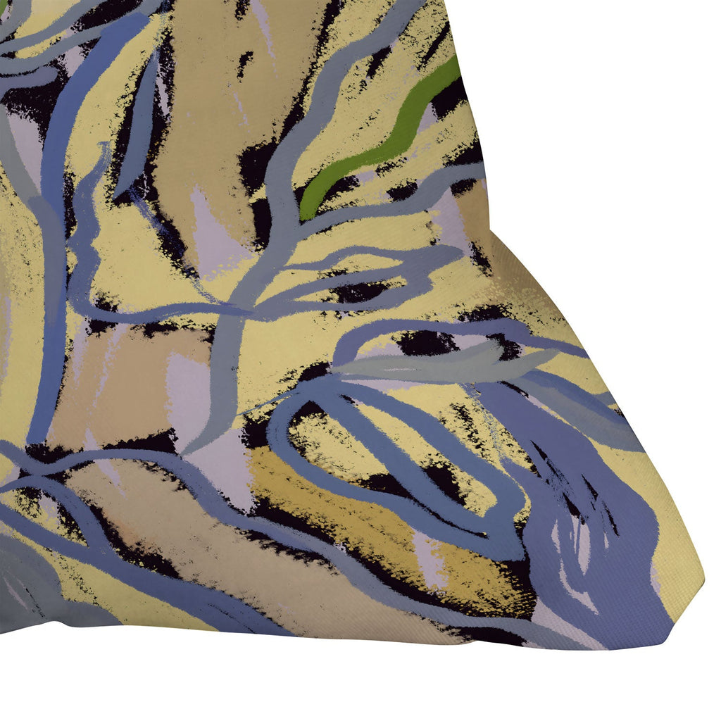 83 Oranges Blooms in The Butter Forest Outdoor Throw Pillow