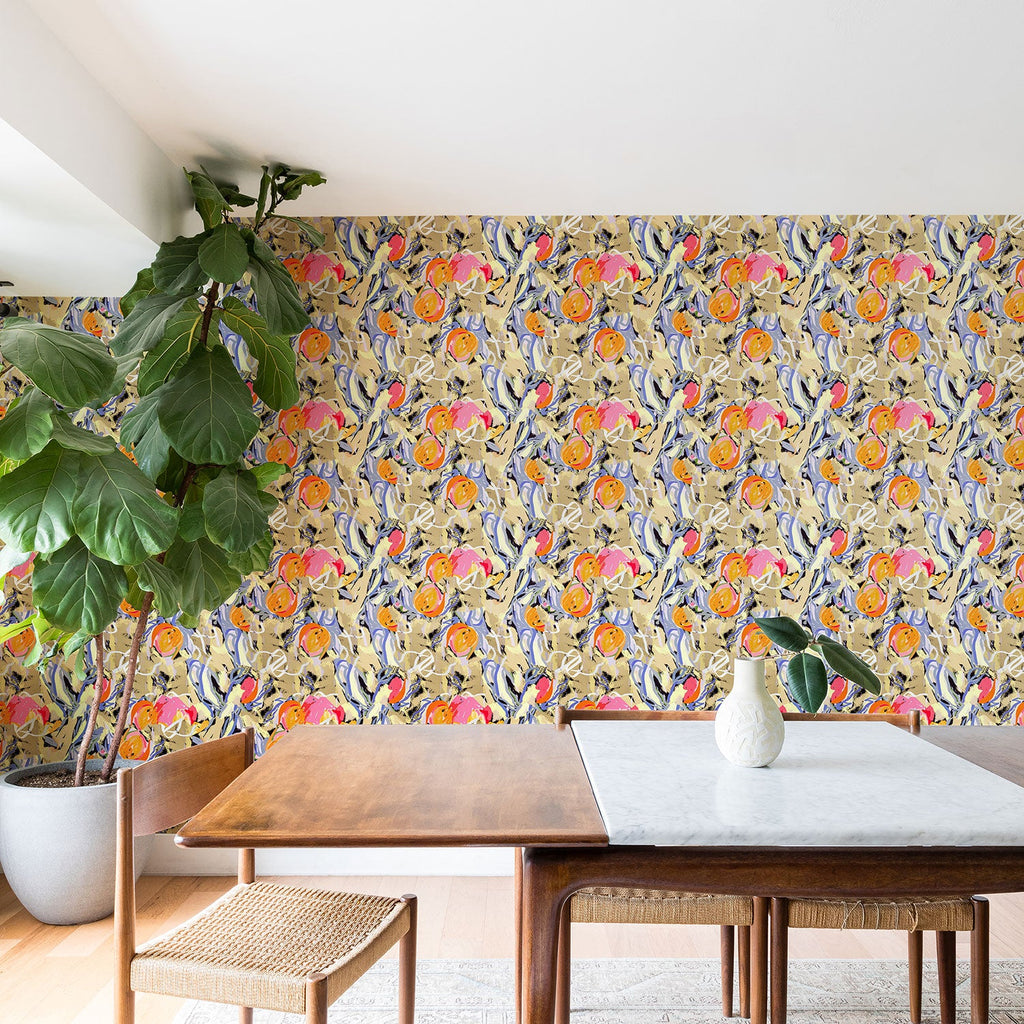 83 Oranges Blooms in The Butter Forest Wallpaper