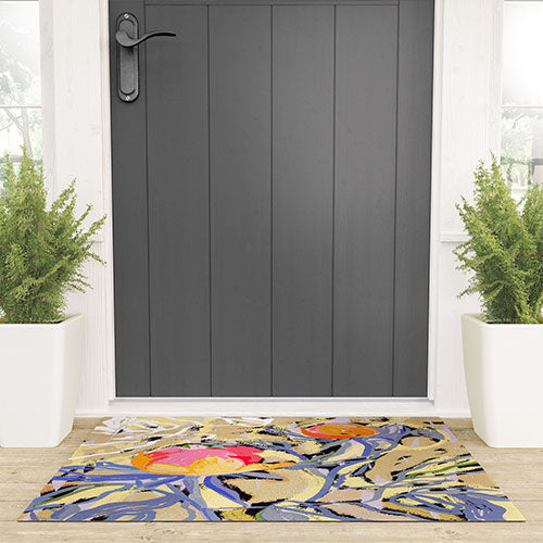 83 Oranges Blooms in The Butter Forest Welcome Mat