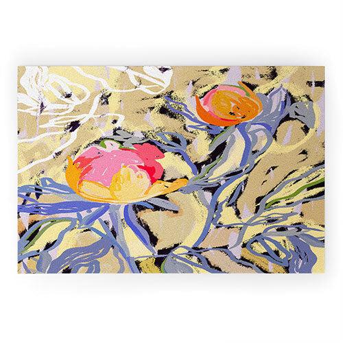 83 Oranges Blooms in The Butter Forest Welcome Mat