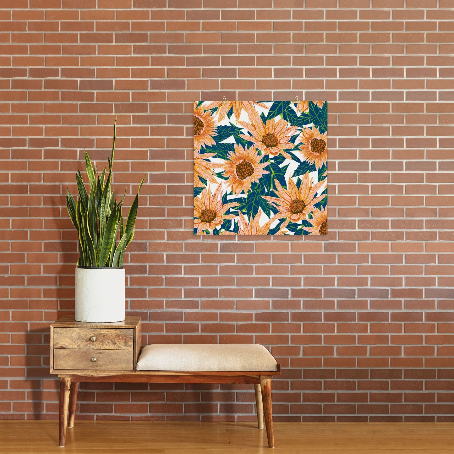 83 Oranges Blush Sunflowers Art Print