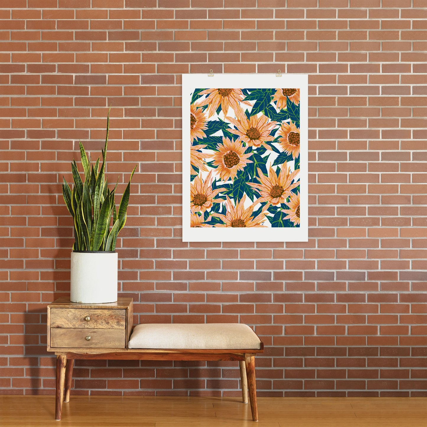 83 Oranges Blush Sunflowers Art Print