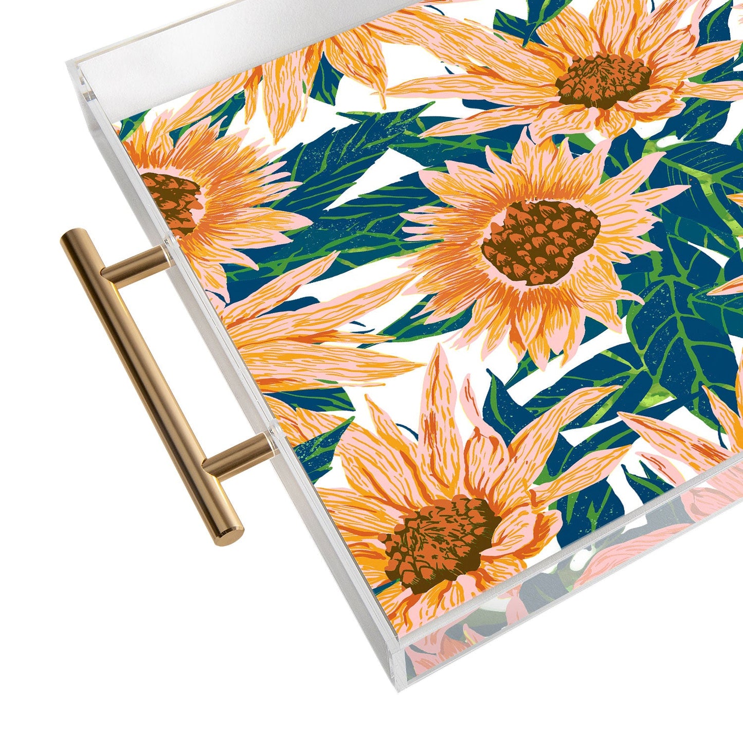 83 Oranges Blush Sunflowers Acrylic Tray