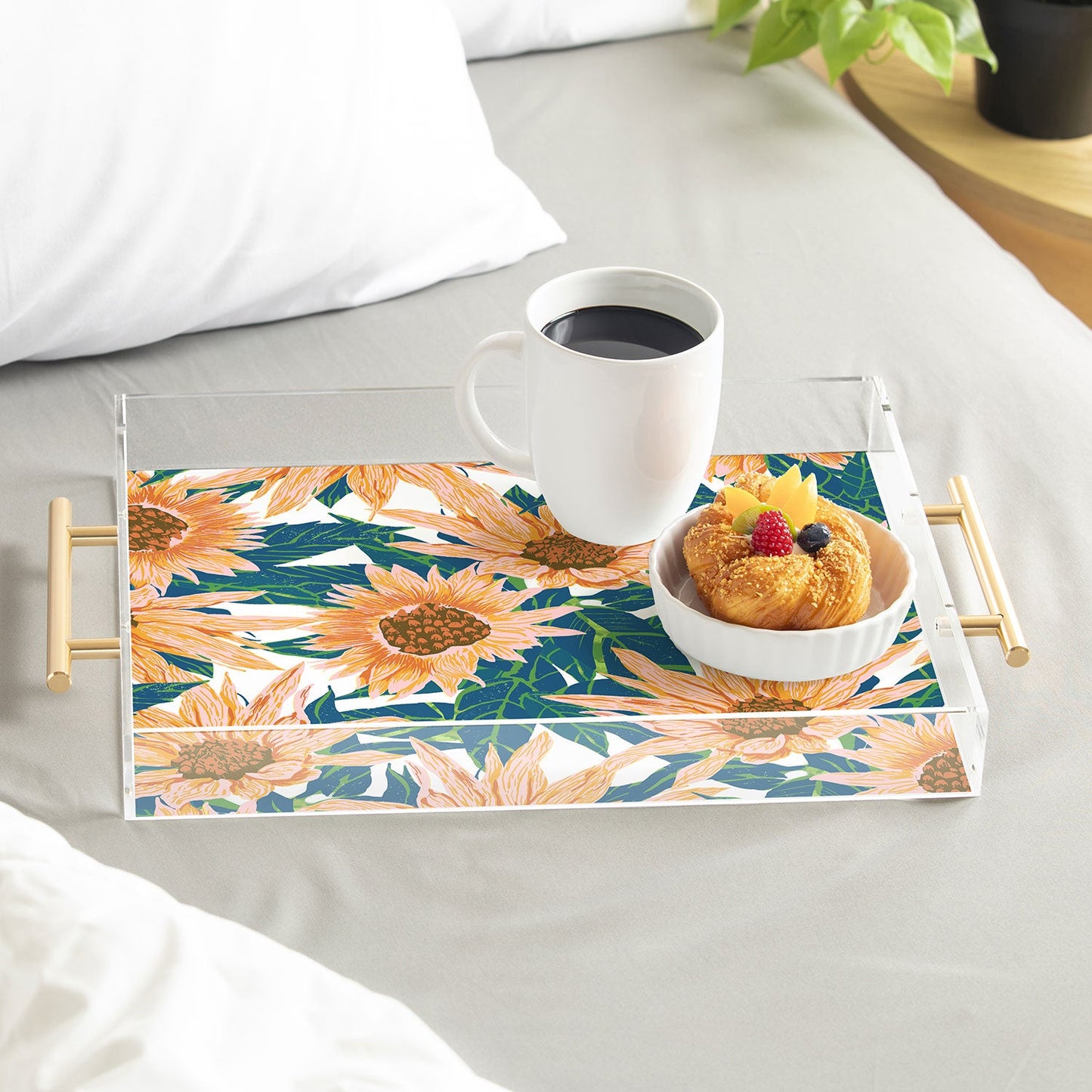 83 Oranges Blush Sunflowers Acrylic Tray
