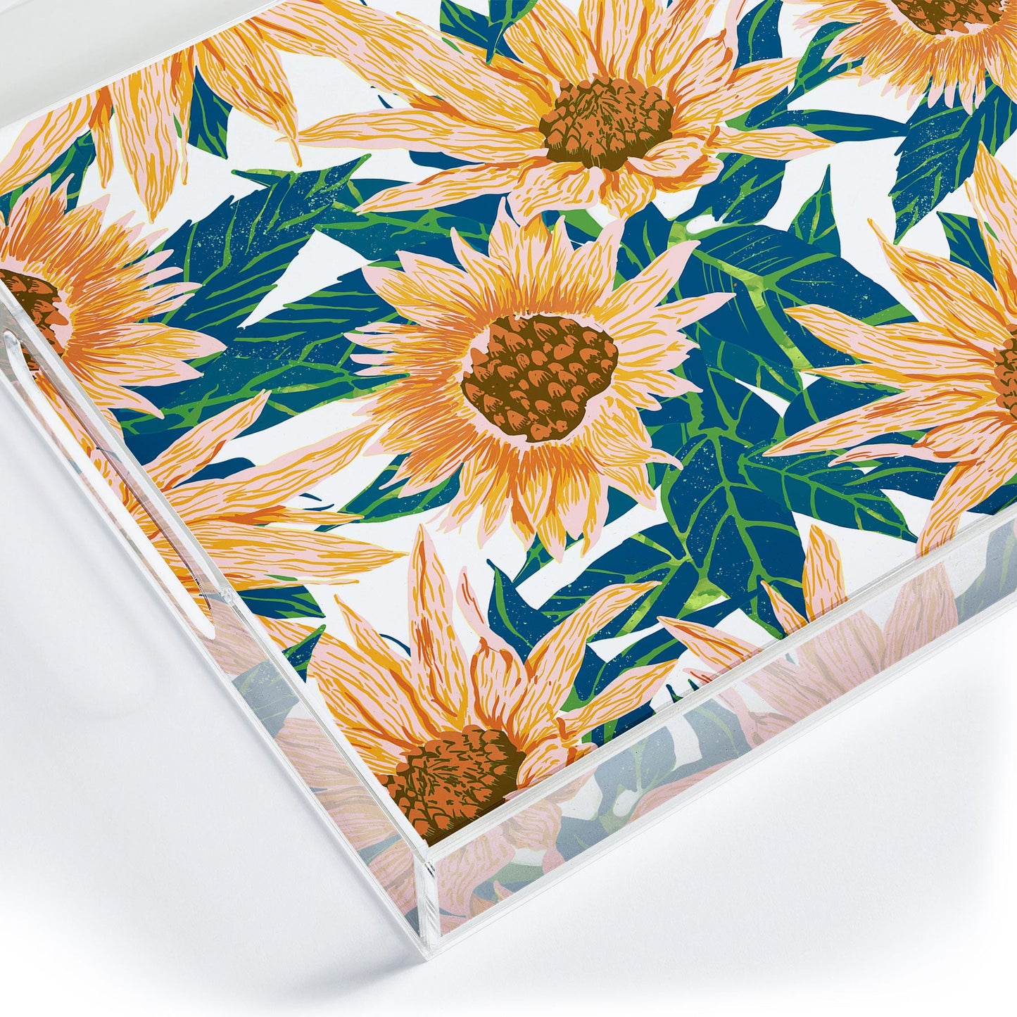83 Oranges Blush Sunflowers Acrylic Tray