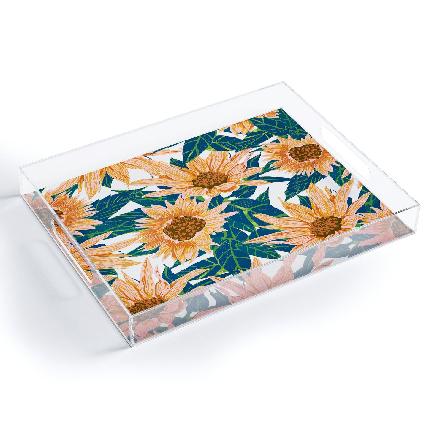 83 Oranges Blush Sunflowers Acrylic Tray