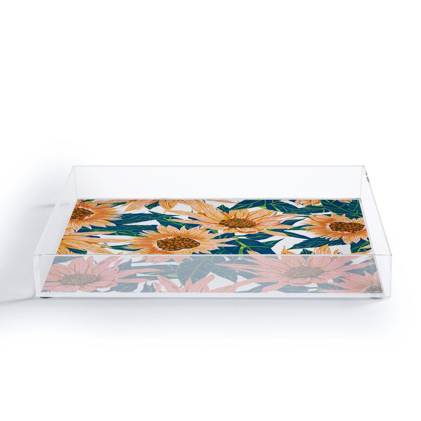 83 Oranges Blush Sunflowers Acrylic Tray