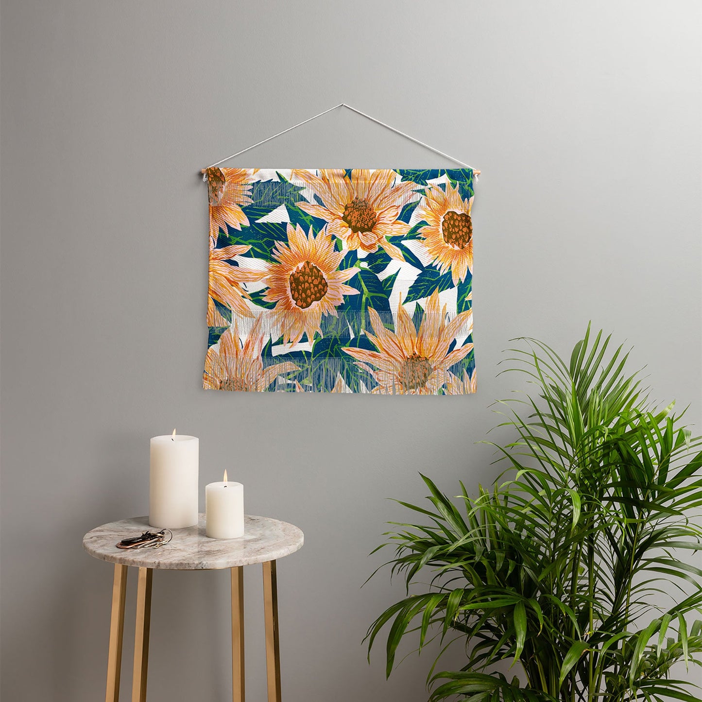 83 Oranges Blush Sunflowers Wall Hanging Landscape