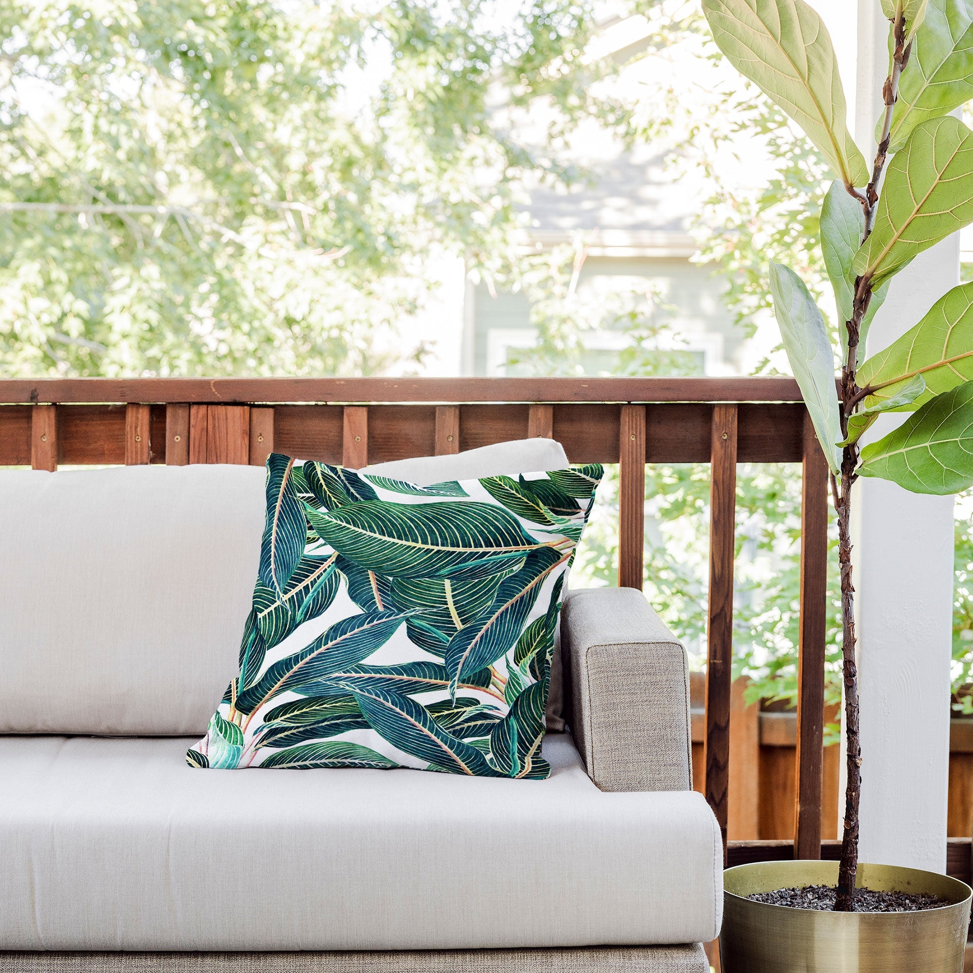 83 Oranges Edge and Dance Outdoor Throw Pillow
