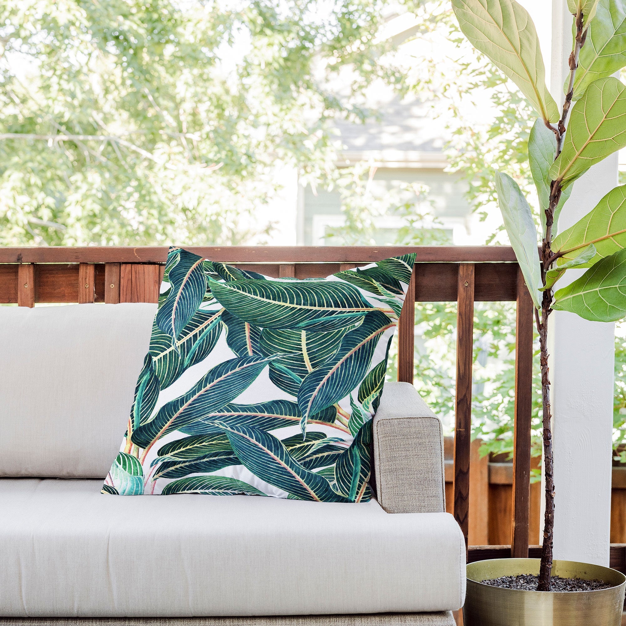 83 Oranges Edge and Dance Outdoor Throw Pillow