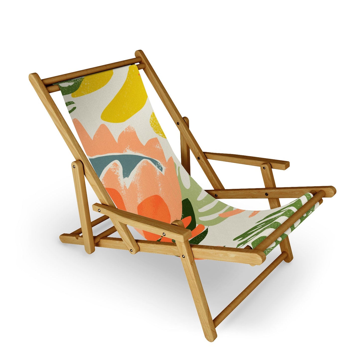 83 Oranges Flowers Rain Summer Floral Sling Chair