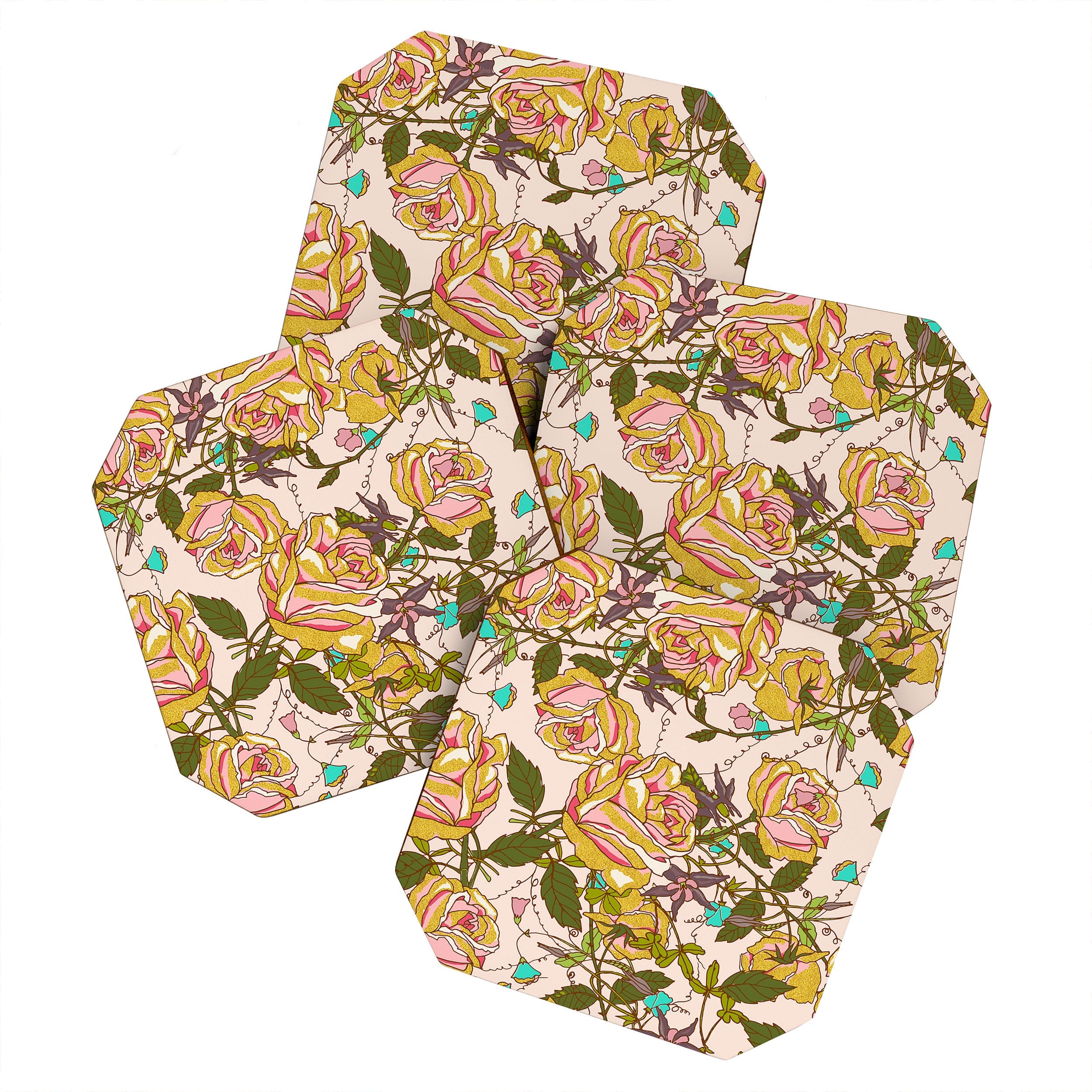 83 Oranges Golden Beauty Coaster Set