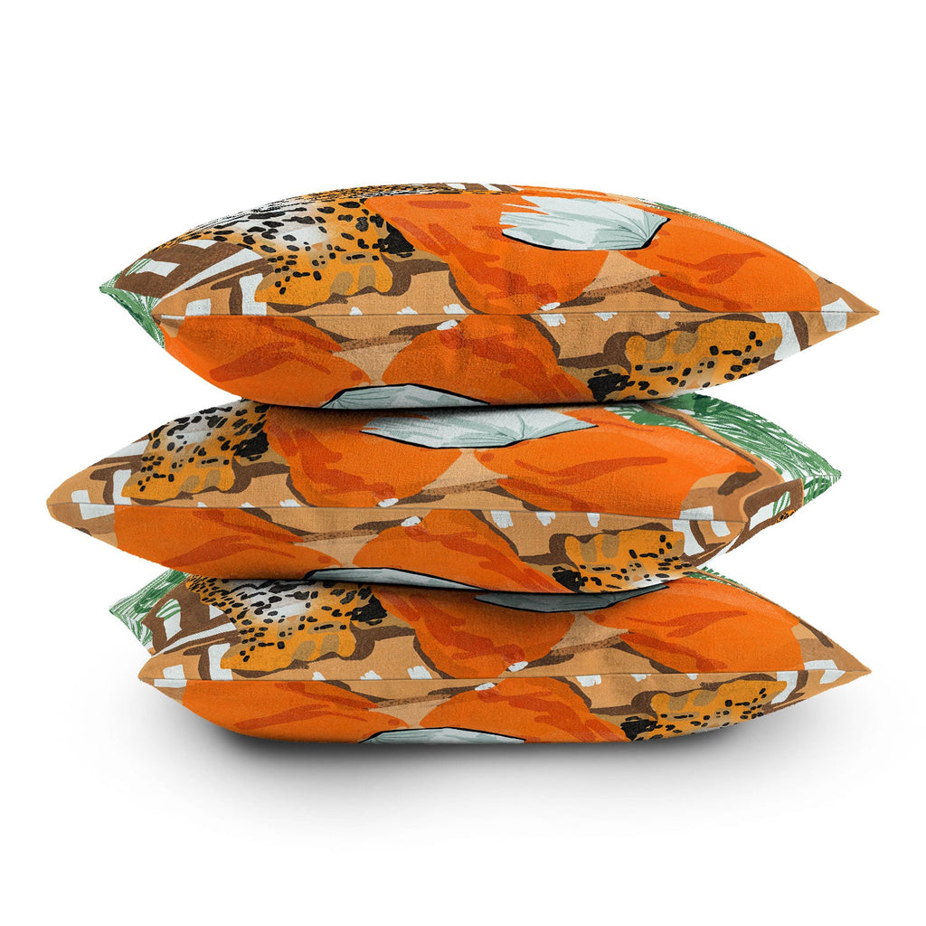 83 Oranges Jungle Vacay Outdoor Throw Pillow