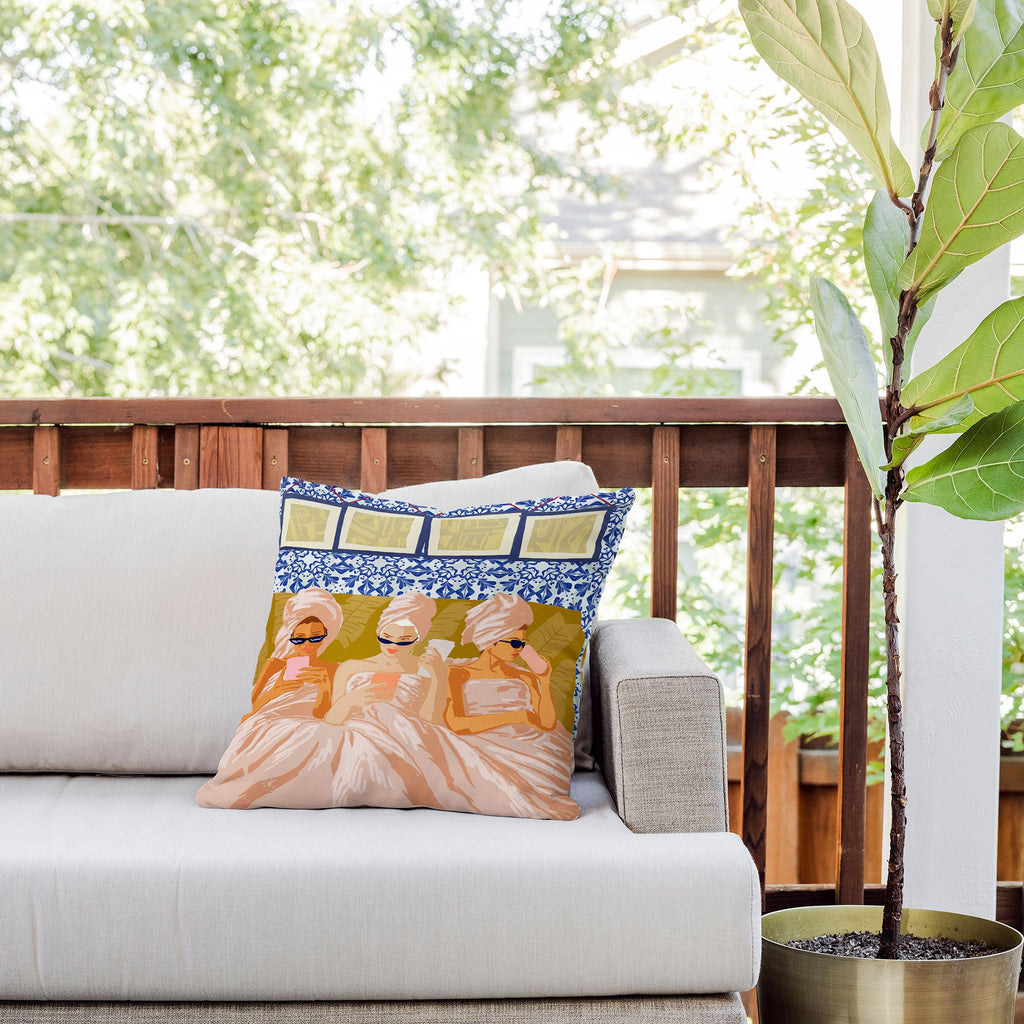 83 Oranges Ladies Only Club Outdoor Throw Pillow