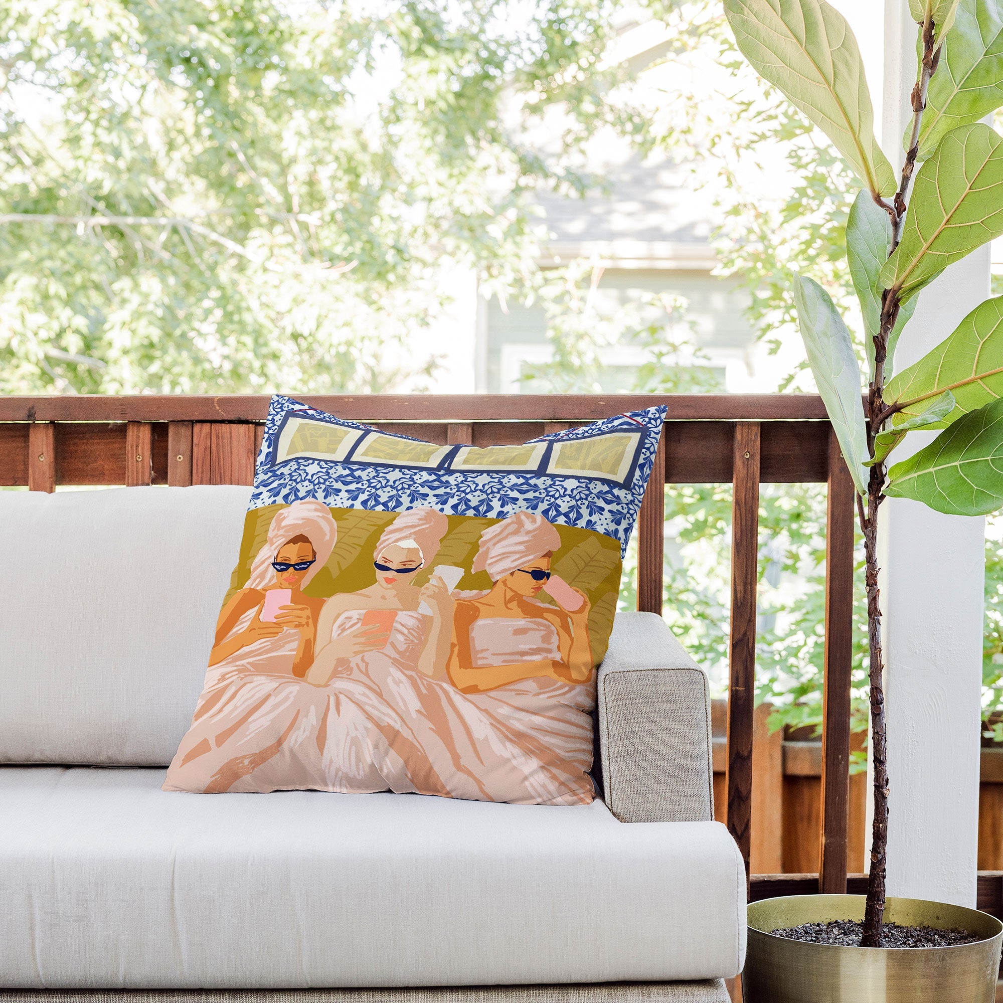 83 Oranges Ladies Only Club Outdoor Throw Pillow