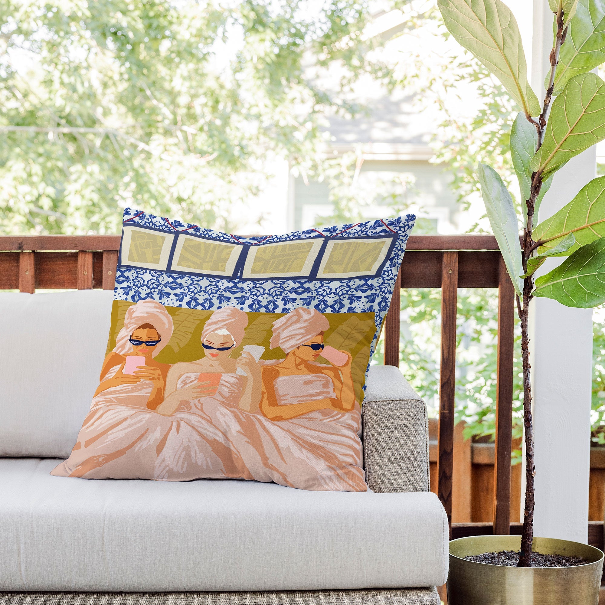 83 Oranges Ladies Only Club Outdoor Throw Pillow