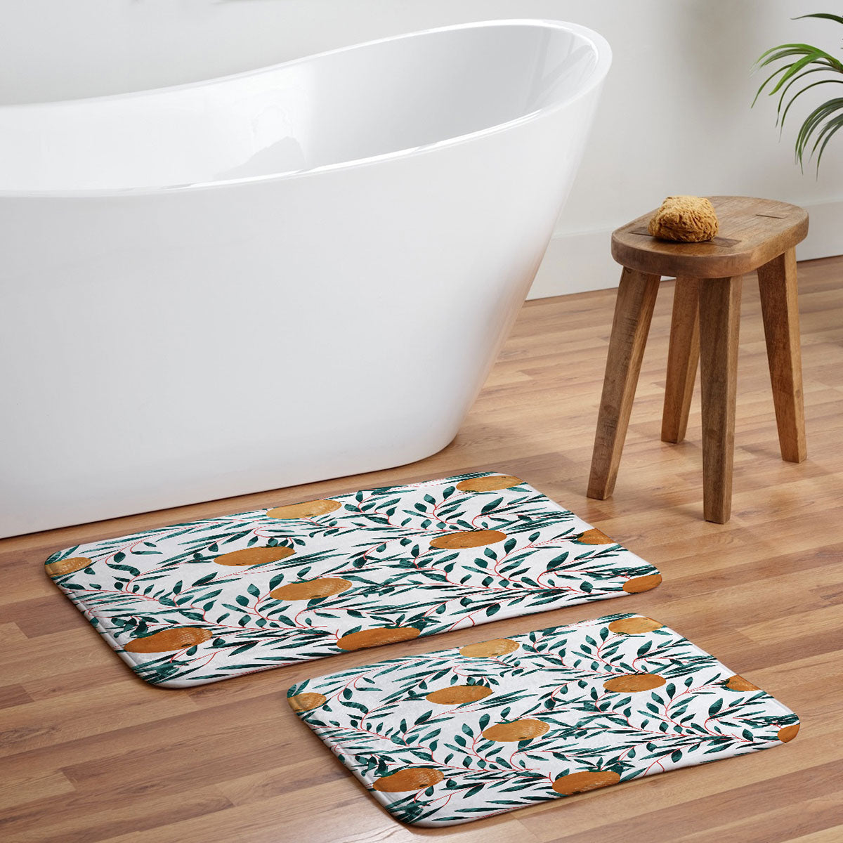 83 Oranges Mandarins Memory Foam Bath Mat