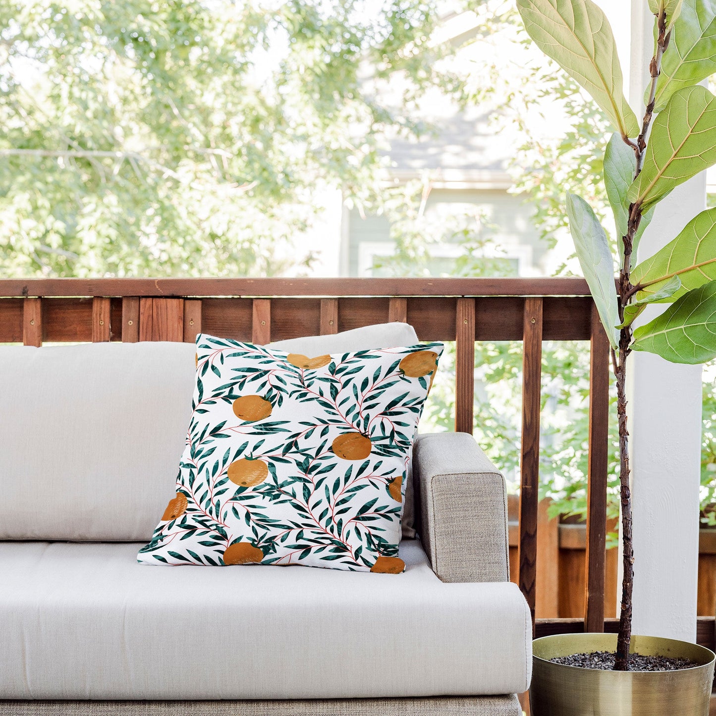 83 Oranges Mandarins Outdoor Throw Pillow