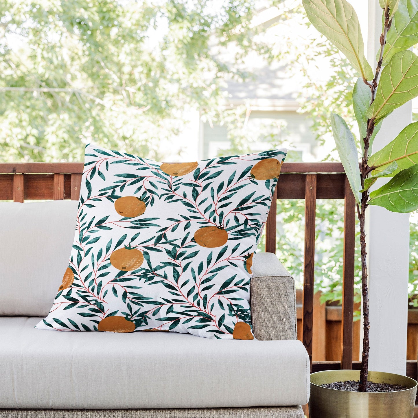 83 Oranges Mandarins Outdoor Throw Pillow