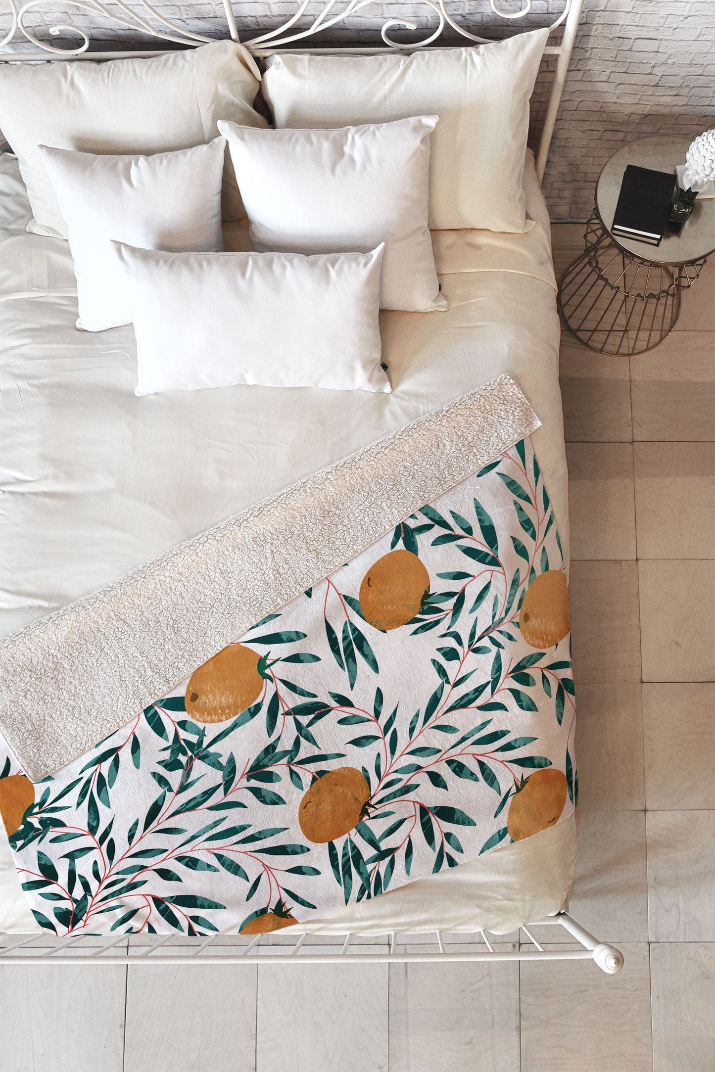 83 Oranges Mandarins Fleece Throw Blanket