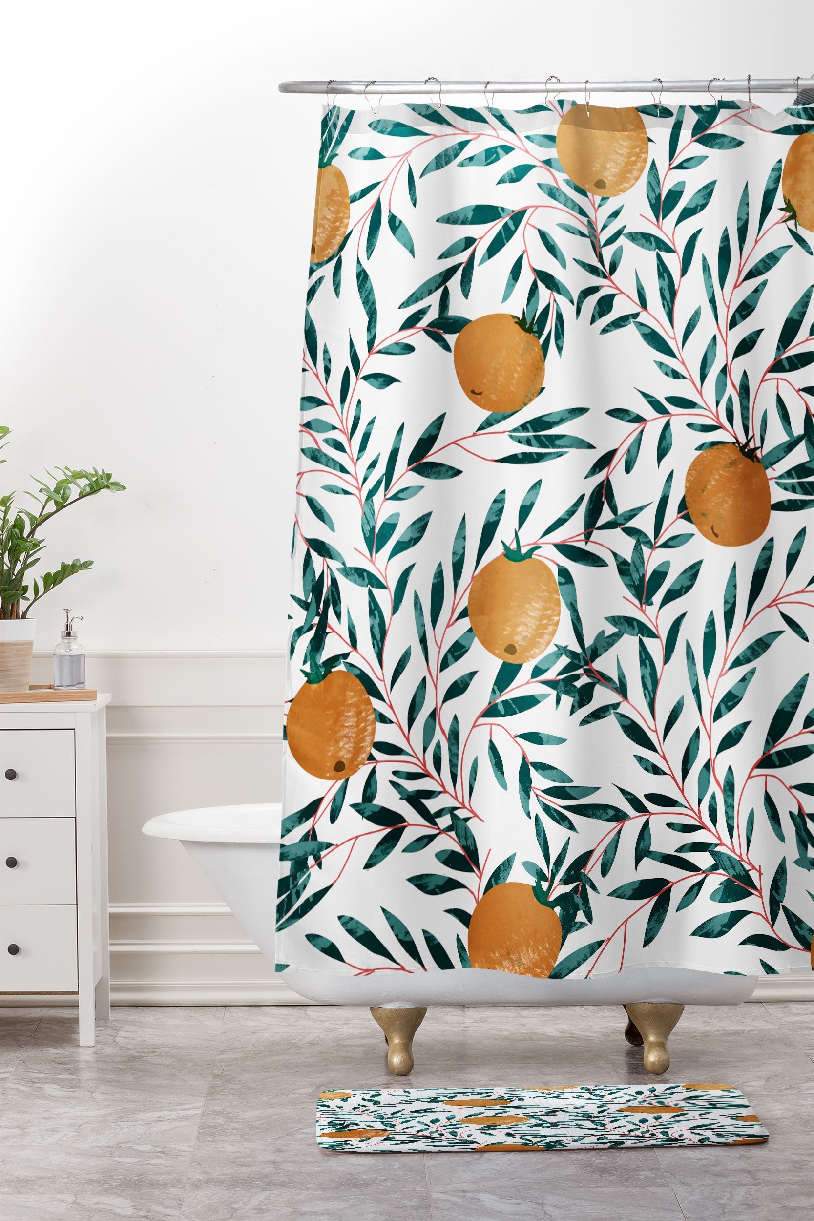 83 Oranges Mandarins Memory Foam Bath Mat