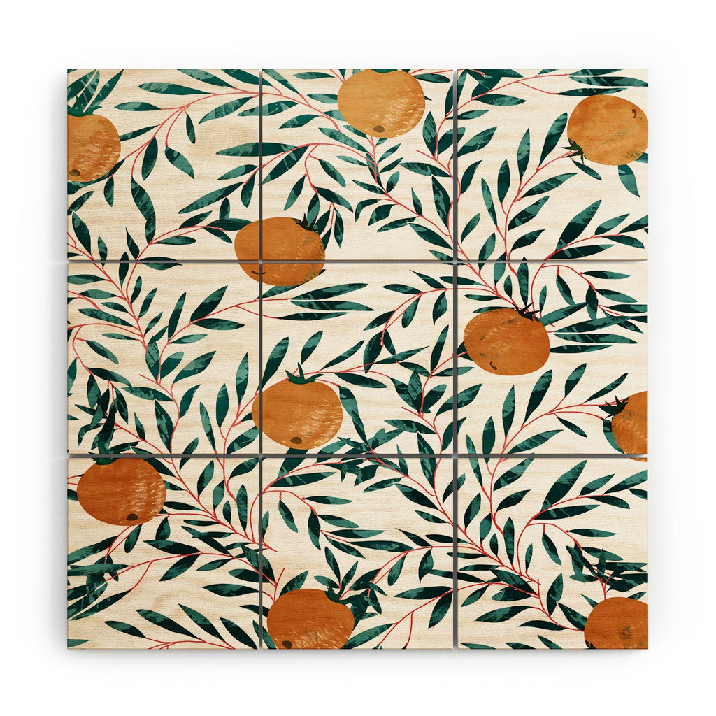 83 Oranges Mandarins Wood Wall Mural