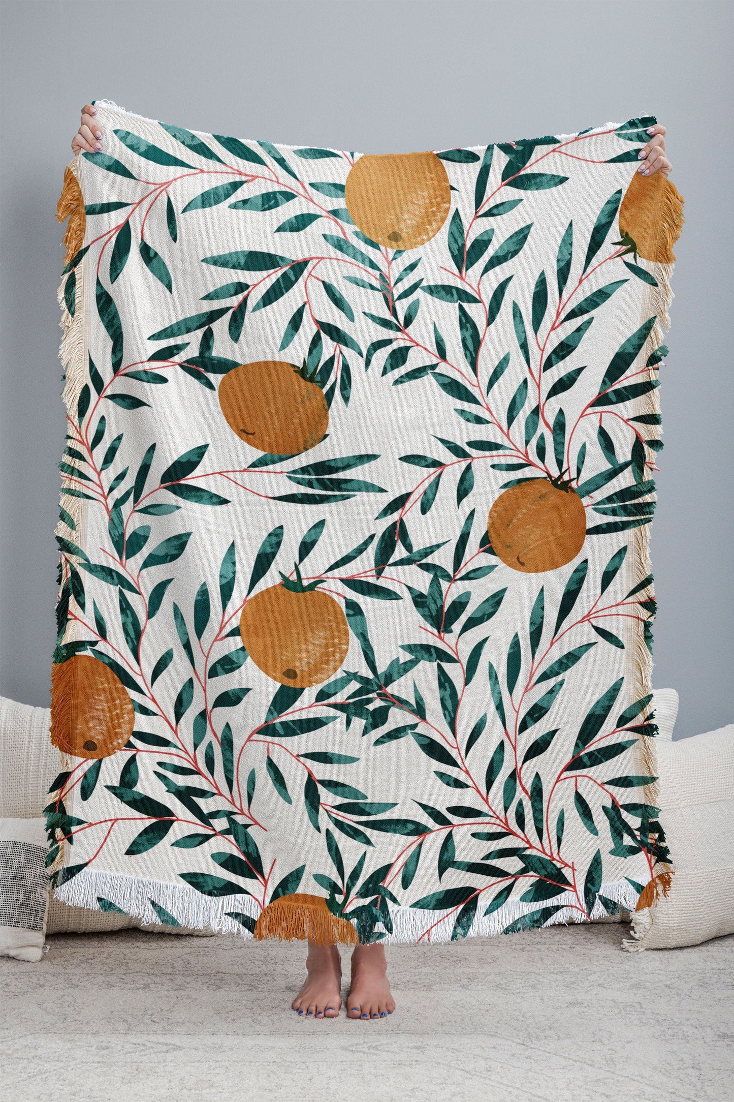 83 Oranges Mandarins Throw Blanket