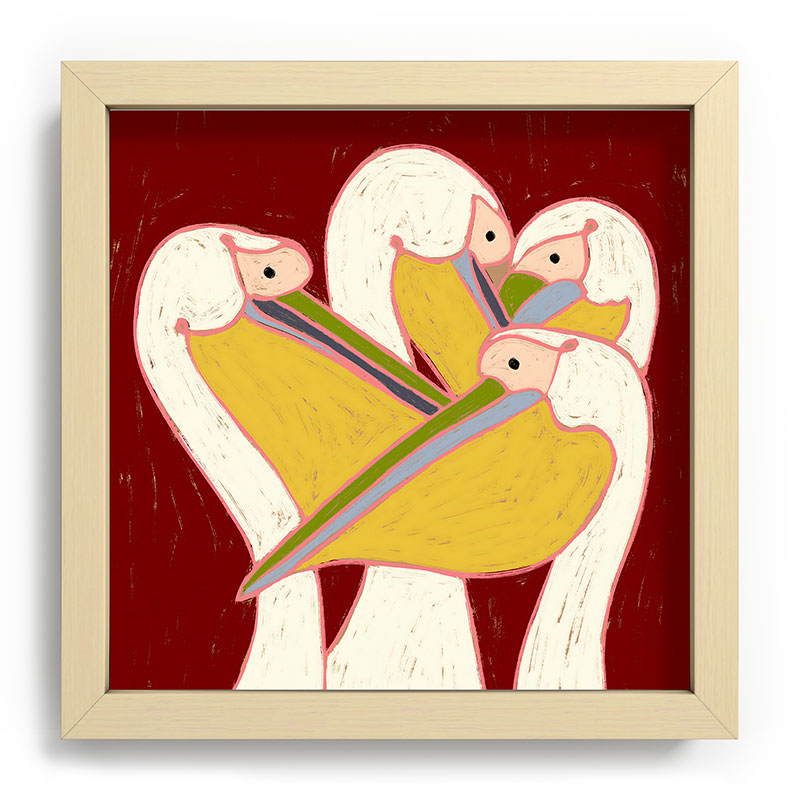 83 Oranges Pelicans Of The Burgundy Sky Recessed Framing Square
