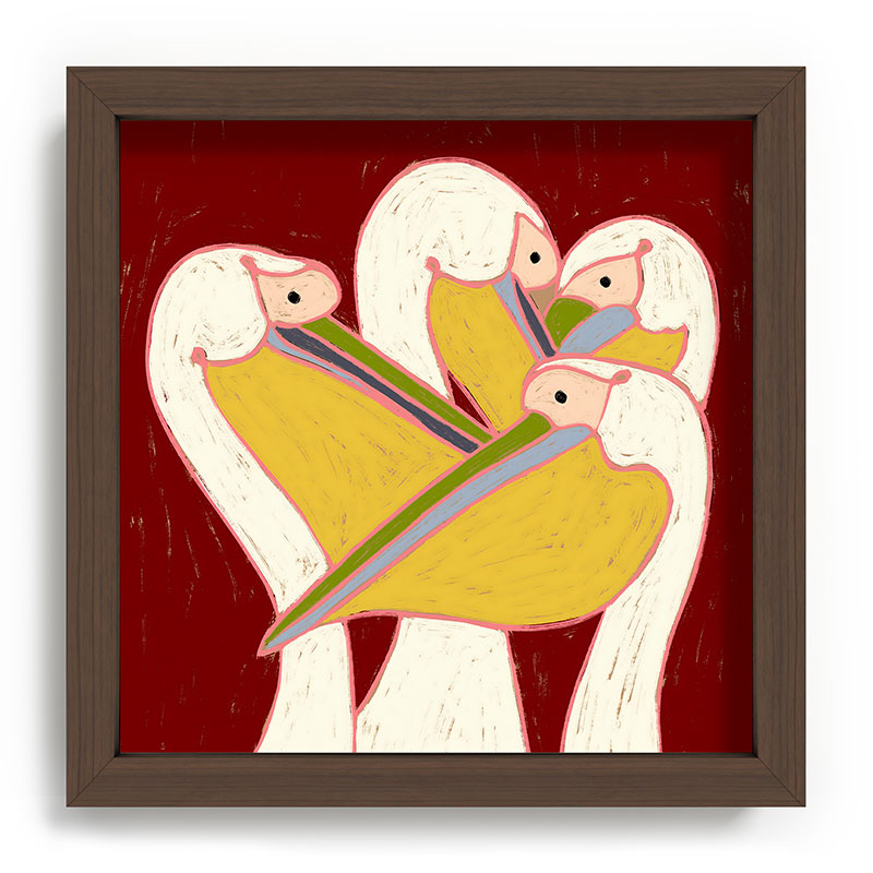 83 Oranges Pelicans Of The Burgundy Sky Recessed Framing Square