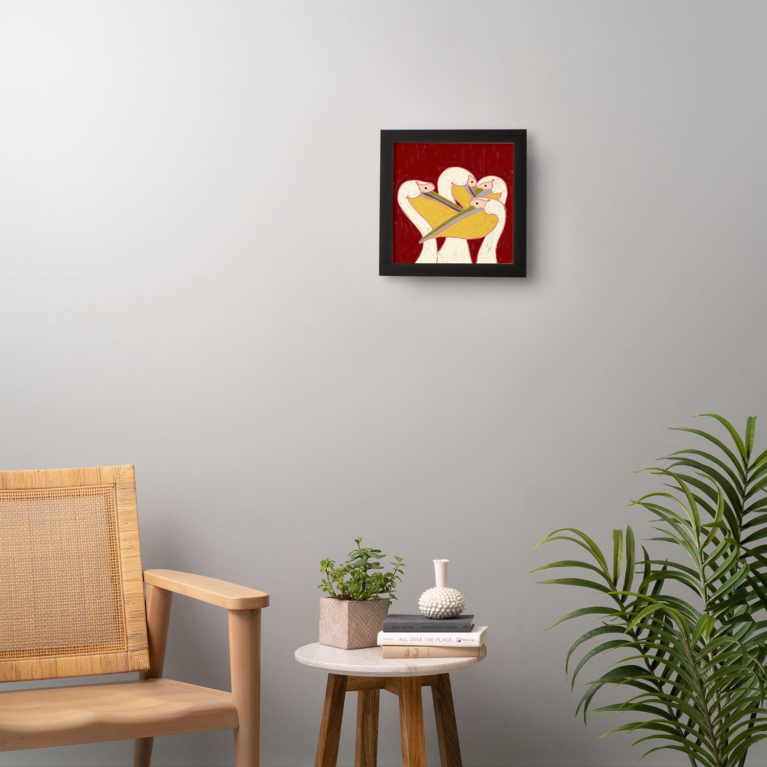 83 Oranges Pelicans Of The Burgundy Sky Framed Wall Art