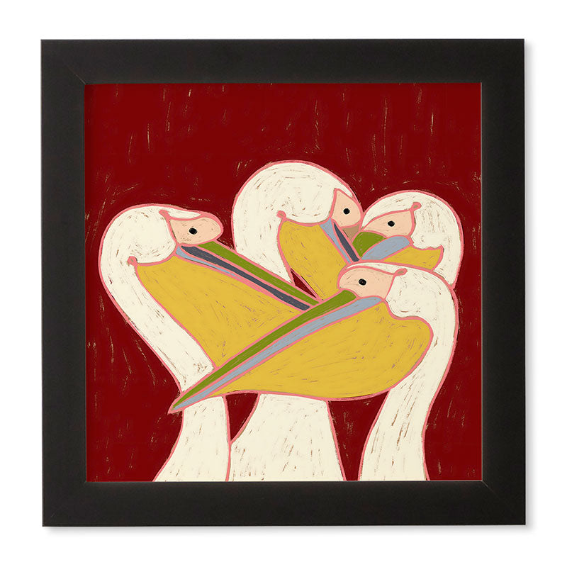 83 Oranges Pelicans Of The Burgundy Sky Framed Wall Art