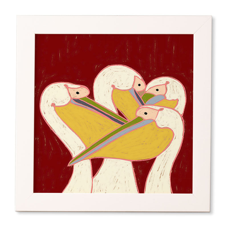 83 Oranges Pelicans Of The Burgundy Sky Framed Wall Art