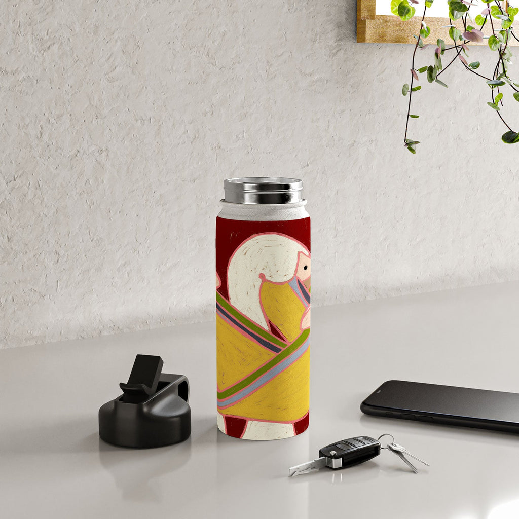 83 Oranges Pelicans Of The Burgundy Sky Water Bottle