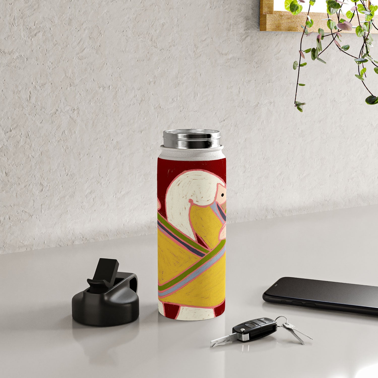 83 Oranges Pelicans Of The Burgundy Sky Water Bottle