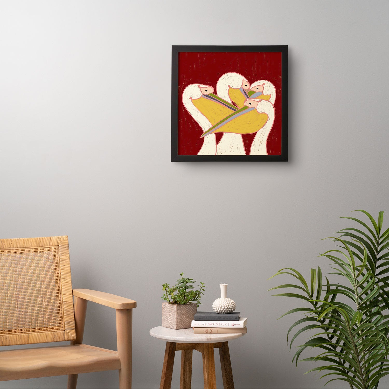 83 Oranges Pelicans Of The Burgundy Sky Framed Wall Art