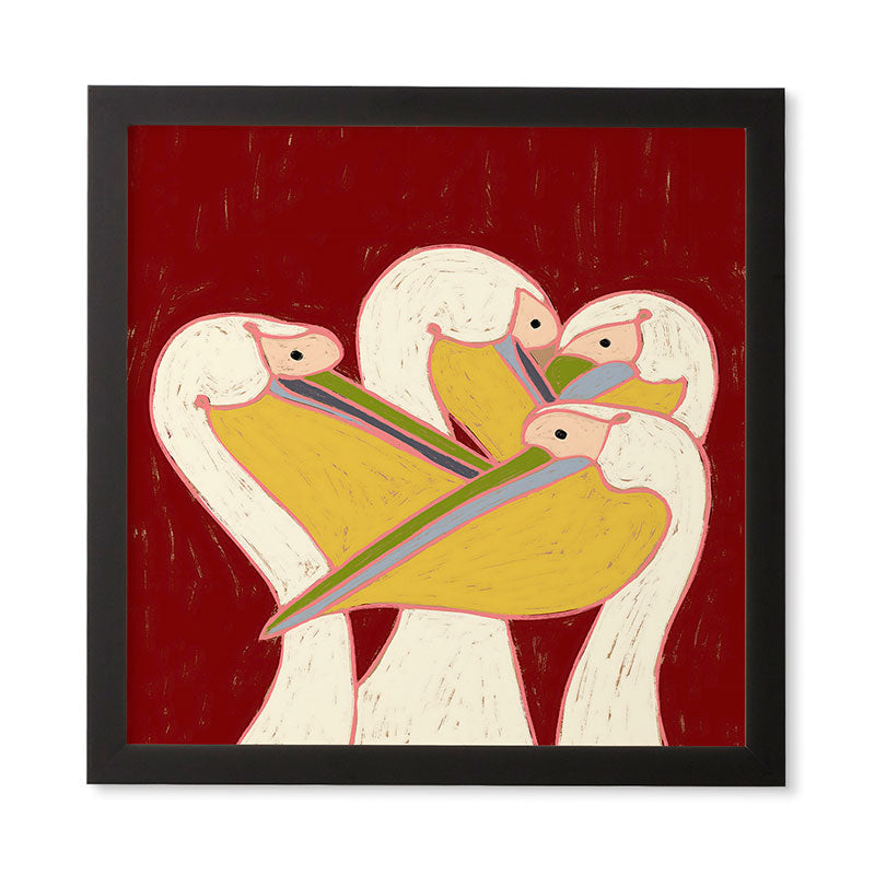 83 Oranges Pelicans Of The Burgundy Sky Framed Wall Art