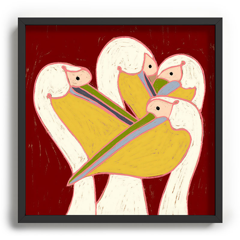 83 Oranges Pelicans Of The Burgundy Sky Recessed Framing Square