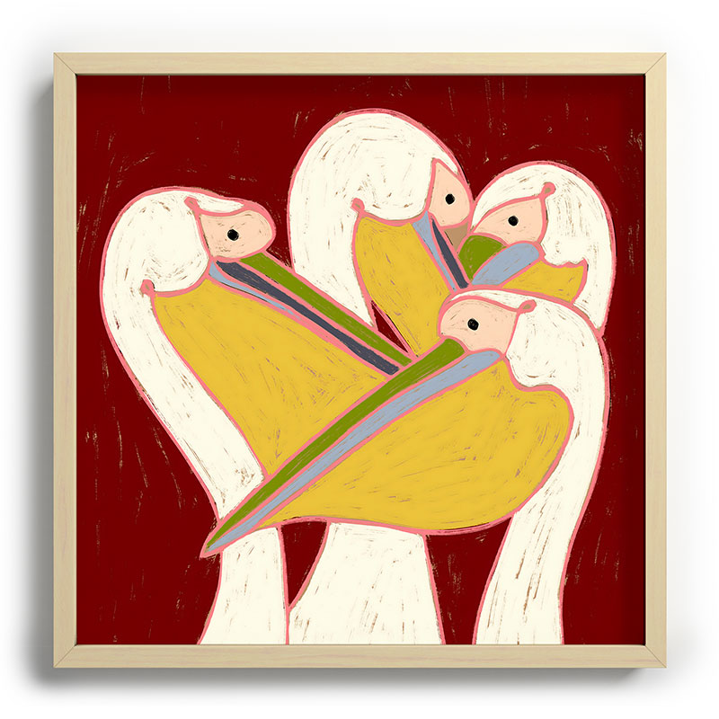 83 Oranges Pelicans Of The Burgundy Sky Recessed Framing Square