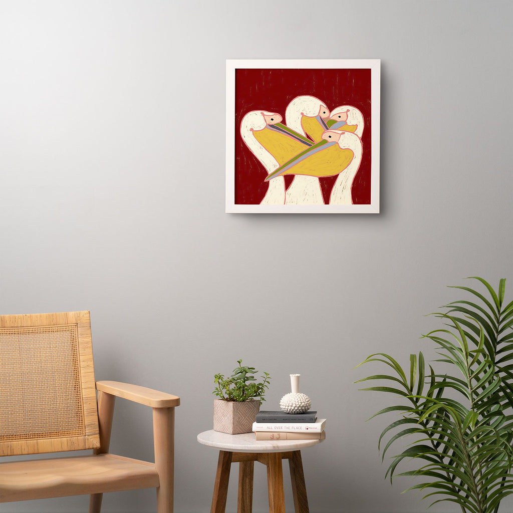83 Oranges Pelicans Of The Burgundy Sky Framed Wall Art