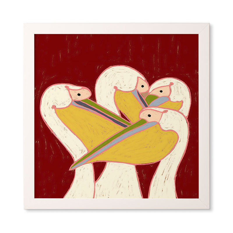 83 Oranges Pelicans Of The Burgundy Sky Framed Wall Art