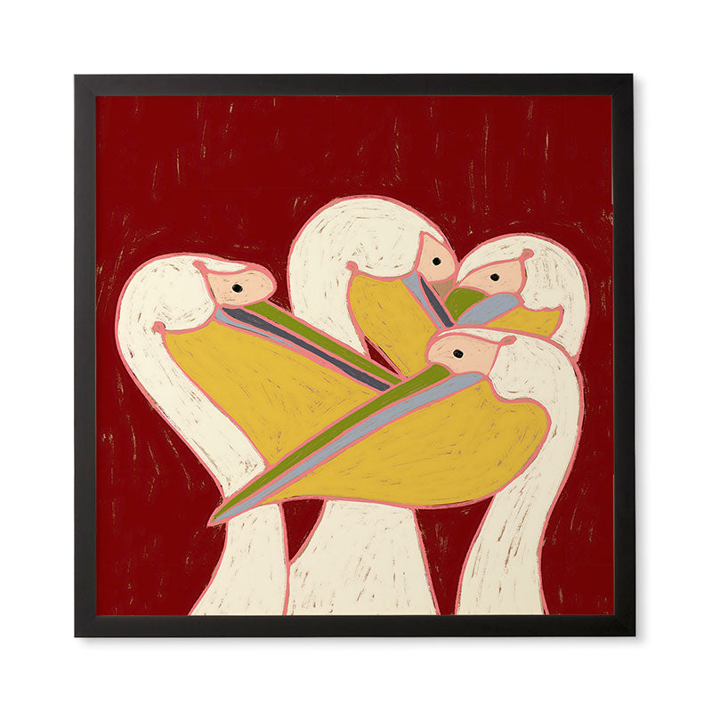 83 Oranges Pelicans Of The Burgundy Sky Framed Wall Art