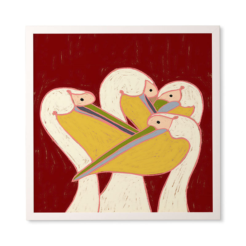 83 Oranges Pelicans Of The Burgundy Sky Framed Wall Art