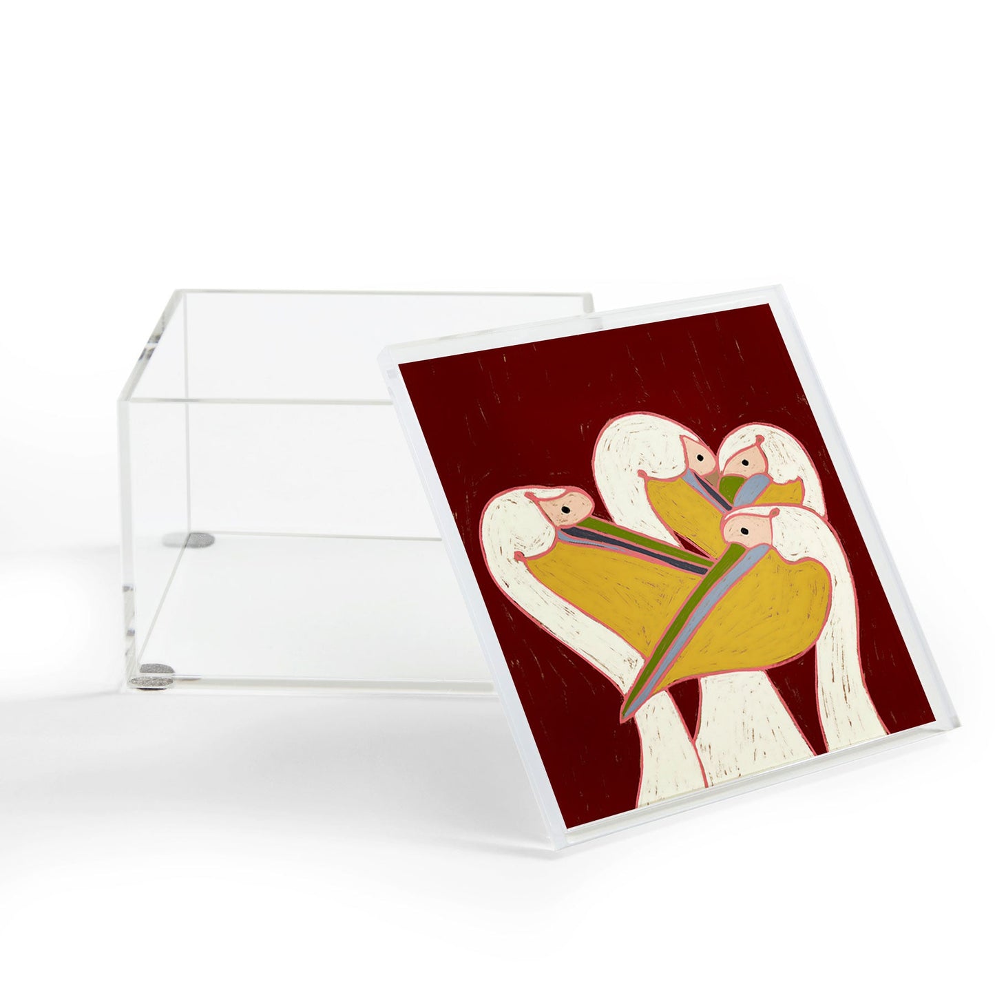 83 Oranges Pelicans Of The Burgundy Sky Acrylic Box