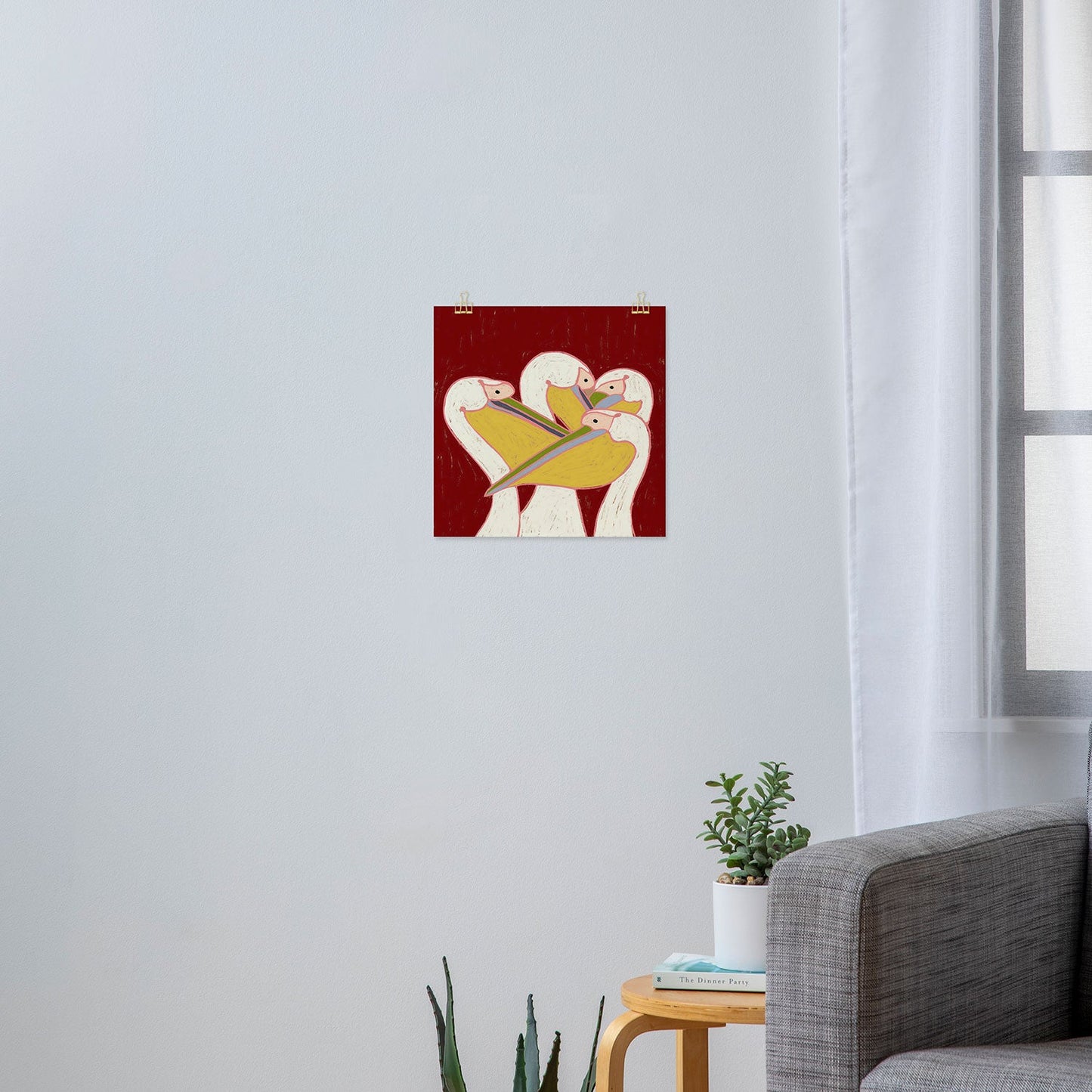 83 Oranges Pelicans Of The Burgundy Sky Art Print