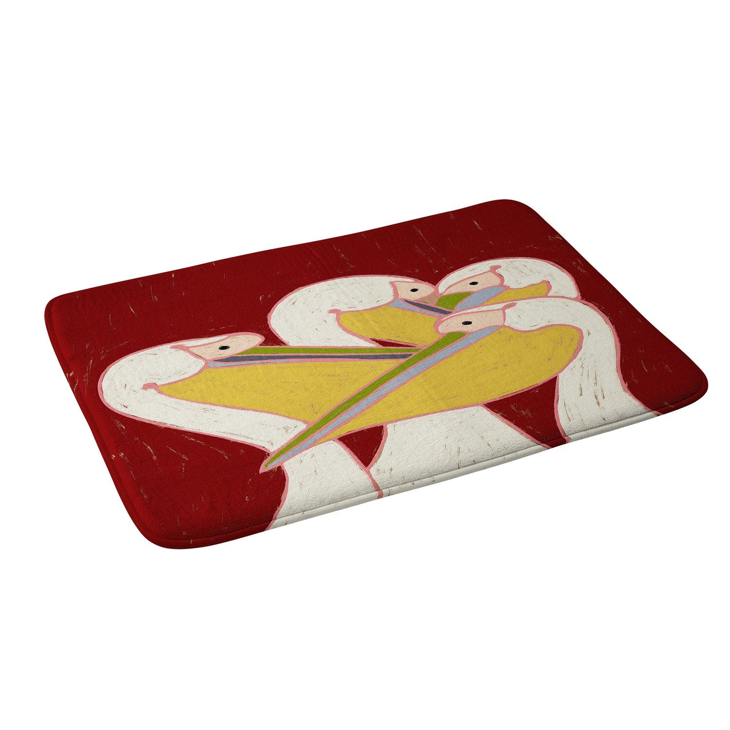 83 Oranges Pelicans Of The Burgundy Sky Memory Foam Bath Mat
