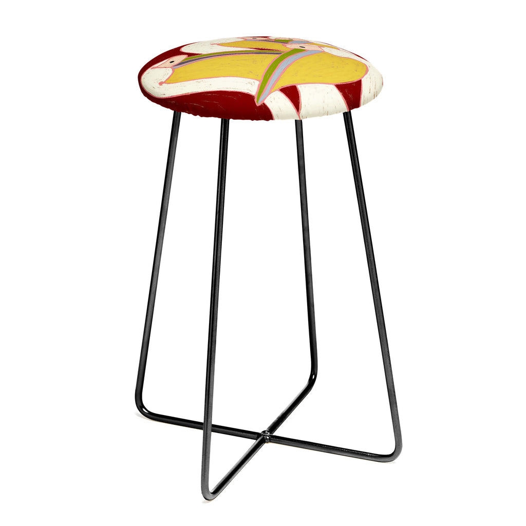 83 Oranges Pelicans Of The Burgundy Sky Counter Stool