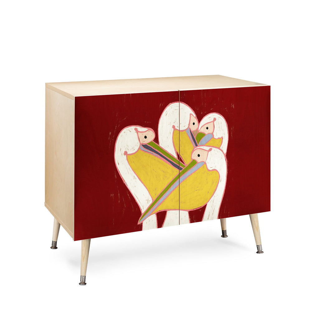83 Oranges Pelicans Of The Burgundy Sky Credenza