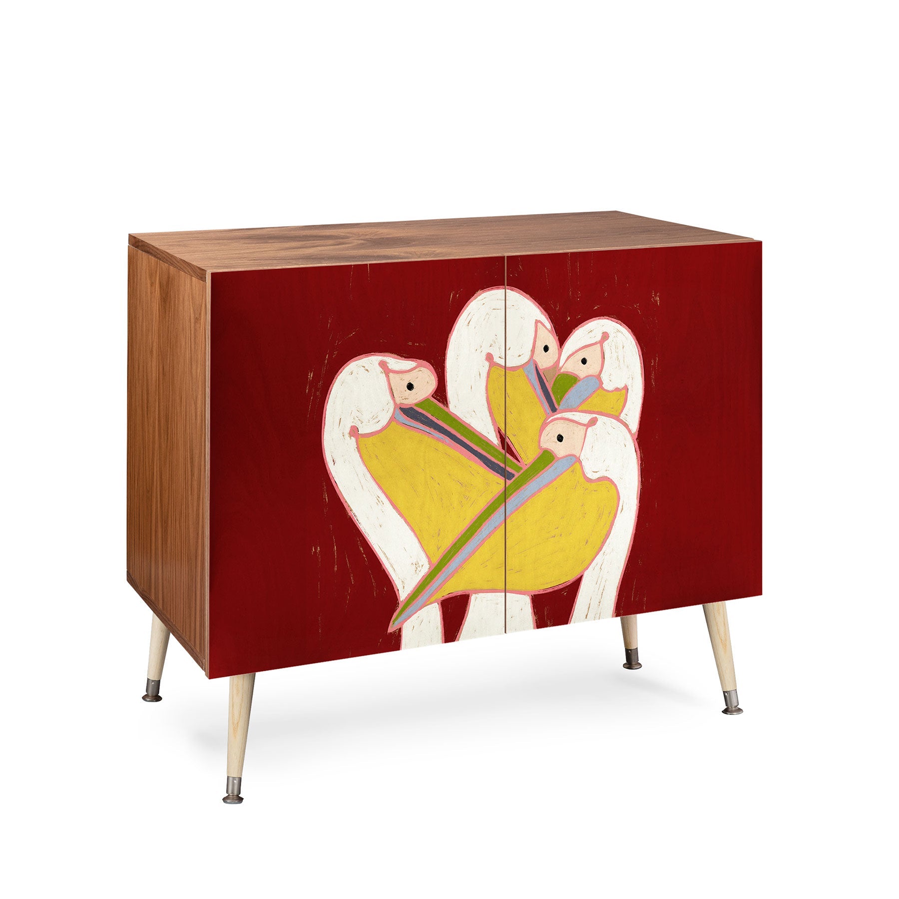 83 Oranges Pelicans Of The Burgundy Sky Credenza